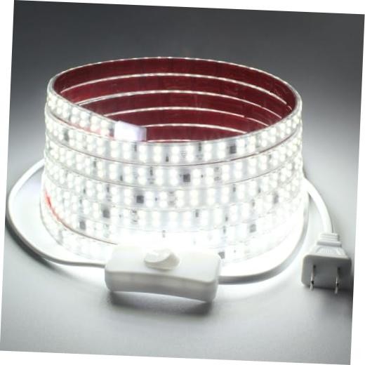 16.4FT LED Strip Light AC 110V-120V LED Rope Lights 16.4ft Cold White 6000K