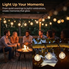 100FT Outdoor String Lights LED Patio Light Waterproof Shatterproof 51 G40 Bulbs