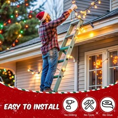 Hydream 100Pcs Christmas Light Clips Hooks,Outdoor Roof Hangers Fascia Boards…