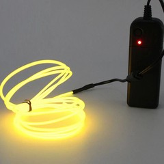 Battery Operated Neon LED Lights Glow EL Wire String Strip Rope Tube Party Decor