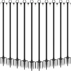 4 Pack 10 Ft Heavy Duty Metal String Light Poles Adjustable Outdoor Lighting Sta