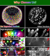 1500 LED 470FT Christmas Lights Outdoor,12 Lighting Modes Christmas String Light