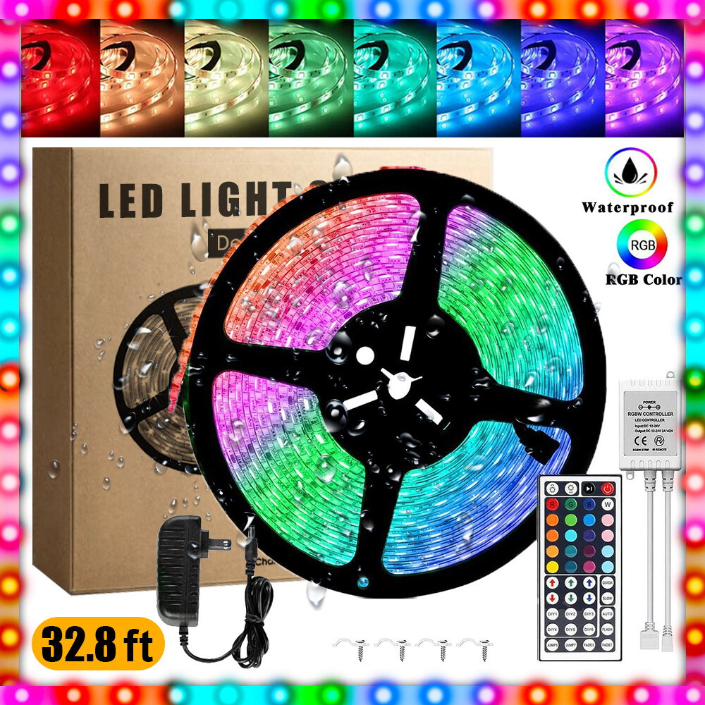 66FT Flexible 2835 RGB LED Strip Light Remote Fairy Light Room Party Waterproof