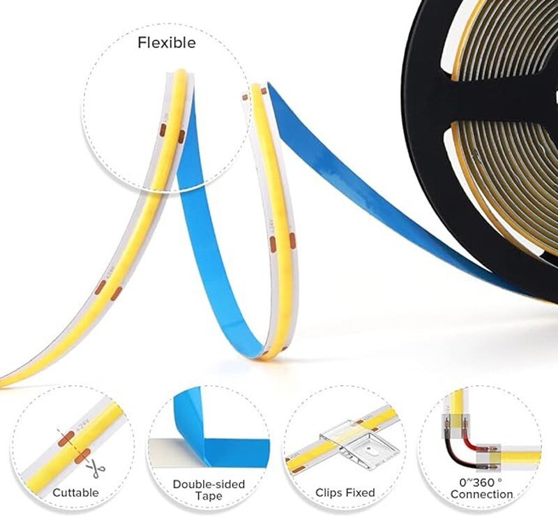 New Flexible 16.4ft or 5 meters 12VDC LED 4000K Neutral Daylight White Lighting