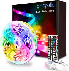 16.4ft Color Changing LED Strip Lights Kit – 44 Keys Remote, Modern Ambiance