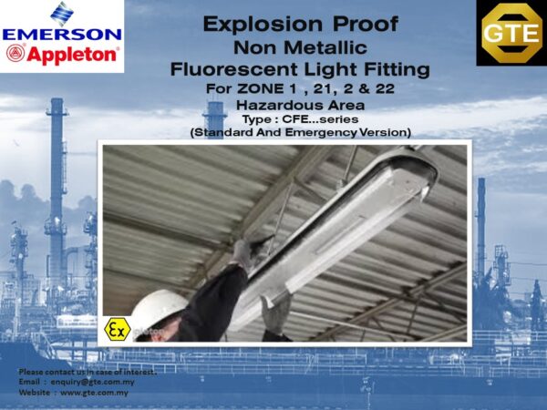 EMERSON APPLETON CFE...series Explosion Proof Fluorescent Light Fitting ...